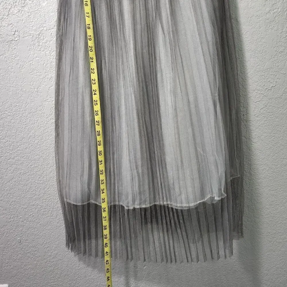 Gray chiffon babydoll dress